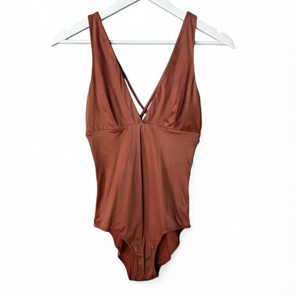 aerie Tops - Aerie Terracotta Orange Sleeveless Tank Top Sunnie Bodysuit Women's Size Small S
